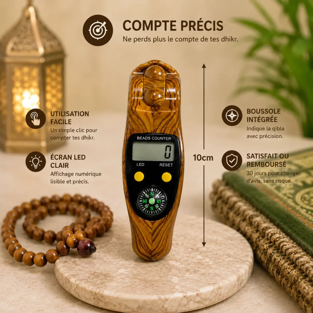 Tasbih Digital + Boussole — en situation